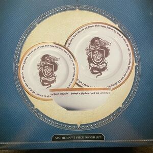 3-Piece Harry Potter Slytherin Dinner Set - White and Black